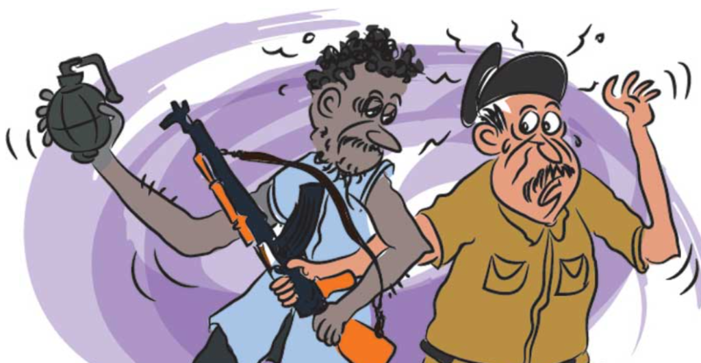 පොලිස් ගිනි අවිය ගන්න හැදූ සැකකරු අල්ලයි