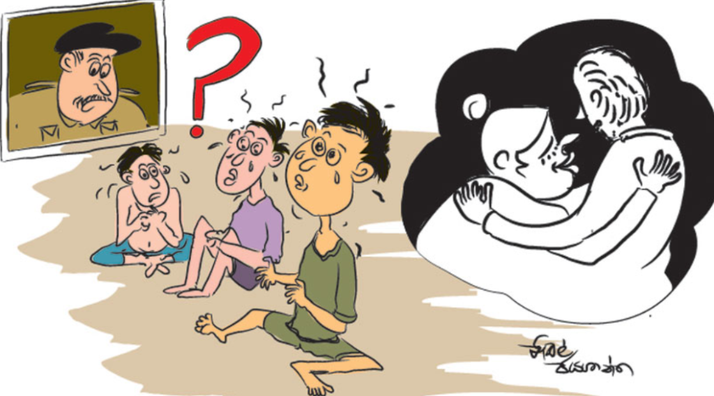 පුංචි දරුවන් ගෙදර දමා තහනම් ගහේ ගෙඩි කන්න ගිය මව