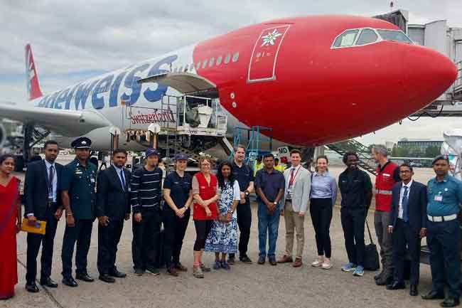 ස්විට්සර්ලන්තයෙන් ආපදා ආධාර තොගයක් ශ්රී ලංකාවට