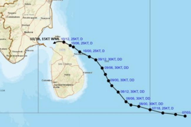 මන්නාරම් බොක්කේ පැවති අඩු පීඩන ප්රදේශය තවදුරටත් දුර්වල වෙයි