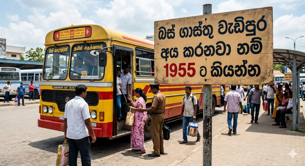බස් ගාස්තු වැඩිපුර අය කරනවා නම් 1955 ට කියන්න