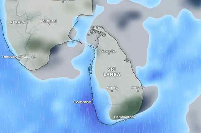 ප්රදේශ කිහිපයකට ගිගුරුම් සහිත වැසි