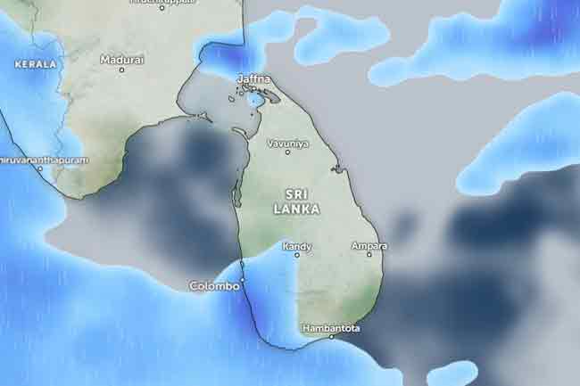 ප්රදේශ කිහිපයකට මි.මී 75 ඉක්ම වූ වැසි